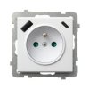 SONATA Gniazdo pojedyncze z uziemieniem z przesłonami torów prądowych, z ładowarką USB A+C biały GP-1RZPUSBAC/m/00