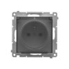 Simon 55 Gniazdo do wersji IP44 bez uszczelki (moduł), szybkozłącza. Klapka transparentna Grafitowy mat TGZ1BCUZ.01/116A