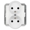Opal Gniazdo Podwójne Z Uziemieniem Do Ramki Białe Gpt-6/M Op Bi