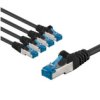 Cat 6A Kabel Krosowy, S/Ftp (Pimf), 3 M, Czarny, Zestaw 5 - Długość Kabla 3 M