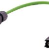 Sensor actuator cable, Han 1A CA M12, D coding to Han 1A CA M12, D coding, 4 pole, 5 m, PVC, green, 33504646807050