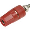 Gniazdo laboratoryjne; 4mm; 24.825.1; M4; czerwony; 24A; 60V; 36m; mosiądz niklowany; ABS; Amass; RoHS