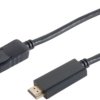 Adapter cable, 2 m, black, DisplayPort 1.4 plug, straight to HDMI plug type A, straight, BS10-71035