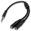 StarTech MUY1MFFS Stereo Headphone Splitter Cable 3.5mm Male To 2x 3.5mm Female