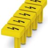 Plug-in warning sign, symbol: lightning, (W) 4.5 mm, PA, 1029026