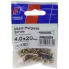 ForgeFix FPKMPS420Y Multi-Purpose Pozi Screw CSK ST ZYP 4.0 x 20mm ForgePack 30