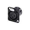 Rean RC3FDL-B AV XLR Connector Socket 3-Pin Built-In 1pc