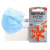 60 x baterie do aparatów słuchowych Rayovac Extra Advanced 13 + 10x jednorazowa maseczka 3-warstwowa chirurgiczna