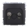 Simon Basic Gniazdo antenowe R-TV przelotowe 10 dB (moduł), 1x wejście: 5–862 MHz czarny BMZAP10/1.01/49