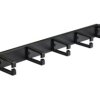 Organizator kabli RACK 19 cali 1U metalowy z plastikowymi uchwytami czarny NEKU