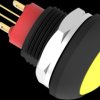 Pushbutton, 1 pole, yellow, illuminated  (blue), 0.12 A/125 VAC, 0.2 A/50 VDC, 13.6 mm, IP68, 1-2329387-5