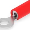 Insulated ring cable lug, 0.3-1.42 mm², AWG 22, 4.17 mm, M4, red, 32835