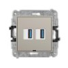 Mini Mechanizm Gniazda Podwójnego 2Xusb A-A 3.0, Bez Pola Opisowego Taupe...
