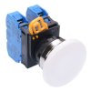 YW4B-A4E20W White 22mm Metal Bezel Mushroom Maintained Push Button Switch 2NO IP65 IDEC