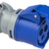 CEE jack, 3 pole, 16 A/230 V, blue, 6 h, IP44, 213-6TT