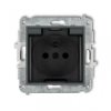 ICON Mechanizm gniazda bryzgoszczelnego z uziemieniem 2P+Z (klapka dymna, przesłony torów prądowych) grafitowy mat 28IGPB-1zdp