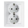 OPAL Gniazdo podwójne z/u Schuko białe GPT-7 Op