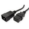 Roline Kabel Zasilający Męski C20 - Żeński C19, Czarny, 3 M