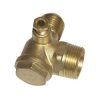 Aerotec 9048003 Pneumatic Check Valve Brass 1 piece 3/4 & 1/2 Inch Threads