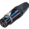 XLR jack, 3 pole, gold-plated, 2.5 mm², AWG 14, zinc die casting, NC3FXX-14-B