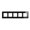 DECO Ramka 5 pięciokrotna uniwersalna - szkło (ramka: czarna: spód: czarny) czarny 12-12-DRG-5 KARLIK