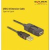 Delock Kabel USB USB 2.0 Złącze męskie USB-A, Złącze żeńskie USB-A 15.00 m czarny 82689