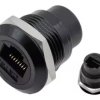 Gniazdo przyłączeniowe RJ45 - RJ45 CAT 6 do zabudowy na panel czarny