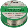 Spoiwo lutownicze; 1,0mm; szpulka 0,1kg; SAC0307/1,00/0,1; bezołowiowe; Sn99Cu0,7Ag0,3; Cynel; drut; 1.1.3/3/3.0%; cyna