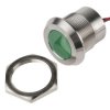 Lampka kontrolna do montażu panelowego 12V dc, zielona 22mm LED Wyprowadzenia RS PRO