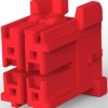 Plug housing, 4 pole, pitch 3.3 mm, straight, red, 3-1971905-2