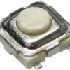 Short-stroke pushbutton, 1 Form A (N/O), 50 mA /12 VDC, unlit , actuator (silver, L 0.4 mm), 2.45 N, SMD, 516-1-40-TR
