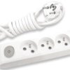 Przedłużacz Przenośny 3-Krotny Z Uziemieniem, Wyłącznikiem I Przesłonami Styków 1,5m, Kolor Biały / WLTA0631-2WH