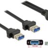 Delock Kabel USB Gniazdo USB, Złącze żeńskie USB-A, Złącze żeńskie USB-A 0.80 m czarny 85244