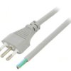 Kabel: 3X1mm2, Cei 23-50 (L) Wtyk, 1,8M, 10A Lt-319 3X1.0 Gray 1.8M End Cut
