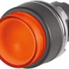 Pushbutton, illuminable, groping, waistband round, red, front ring black, mounting Ø 22.3 mm, 46-2231.12F0.000