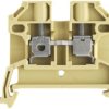 Through terminal block, screw connection, 0.5-4.0 mm², 2 pole, 24 A, 8 kV, beige/yellow, 0380460000