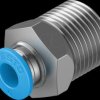 190645 Screw connection, straight, with external hexagon R3/8 <> dia. 6