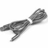 Przyłącze USB - microUSB oplot srebrny 1.2m