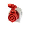 Gniazdo stałe 16A 4P 400V czerwone IP44 114-6