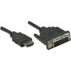 Manhattan 372510 DVI-D to HDMI Adapter Cable 3m Black Gold Plated