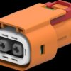 Plug, 2 pole, straight, 1 row, orange, 4-2103177-1