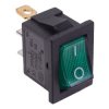 Green On-Off illuminated Rectangle Rocker Switch SPST 230V
