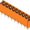 Pin header, 9 pole, pitch 5.08 mm, straight, orange, 2496240000
