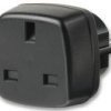 W250GE-G250GB-B Przejściówka wtyk uniwersalny EU (SCHUKO i PL) - gniazdo brytyjskie z bolcem (czarna)