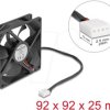 67297 Axial Fan 12 V DC, 92 x 92 x 25 mm black