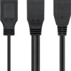Kabel USB 3.0 Dual Power SuperSpeed, Czarny - Długość kabla 0.3 m