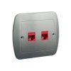 AKORD Gniazdo komputerowe podwójne aluminiowy metalik RJ45 kat.5e AF52/26 KONTAKT SIMON