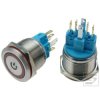 Przełącznik przycisk podś.9-24V czerwony 22mm. chrom 230V 2A 2-poz 1-tor 1xNO+NC LB22BP/ 8679 rs