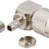 TNC plug 50 Ω, RG-58, RG-141, LMR-195, Belden 7806A, Belden 9311, crimp connection, angled, 031-5849-RFX