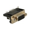 Gniazdo; D-Sub; Canon 15p; 15 torów; przewlekany (THT); kątowe 90°; 3 rzędowe; czarny; plastik; skręcane; RoHS